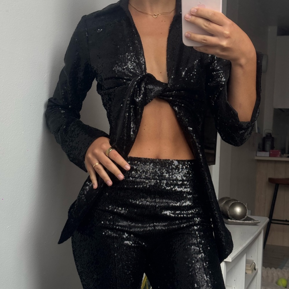 Black Sequin Pants